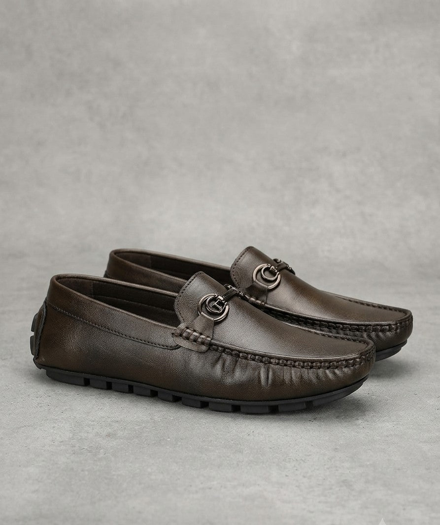 DevidOff-Learher Loafers- Brown/ Black-3