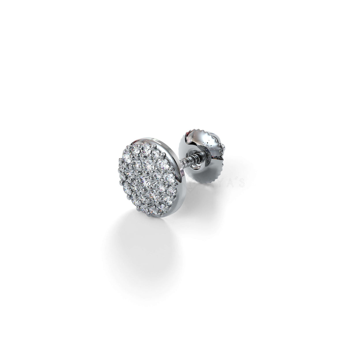 Rove CZ Stud Earring (Single Stud) | 925 Sterling Silver, AAAA Grade Cubic Zirconia & Glossy Finish