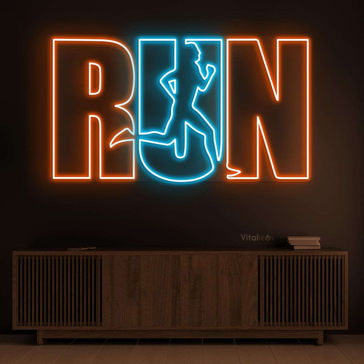 RUN Neon Sign gym – Runner Motivation LED Wall Light (3x2 feet) Neonsignsindia