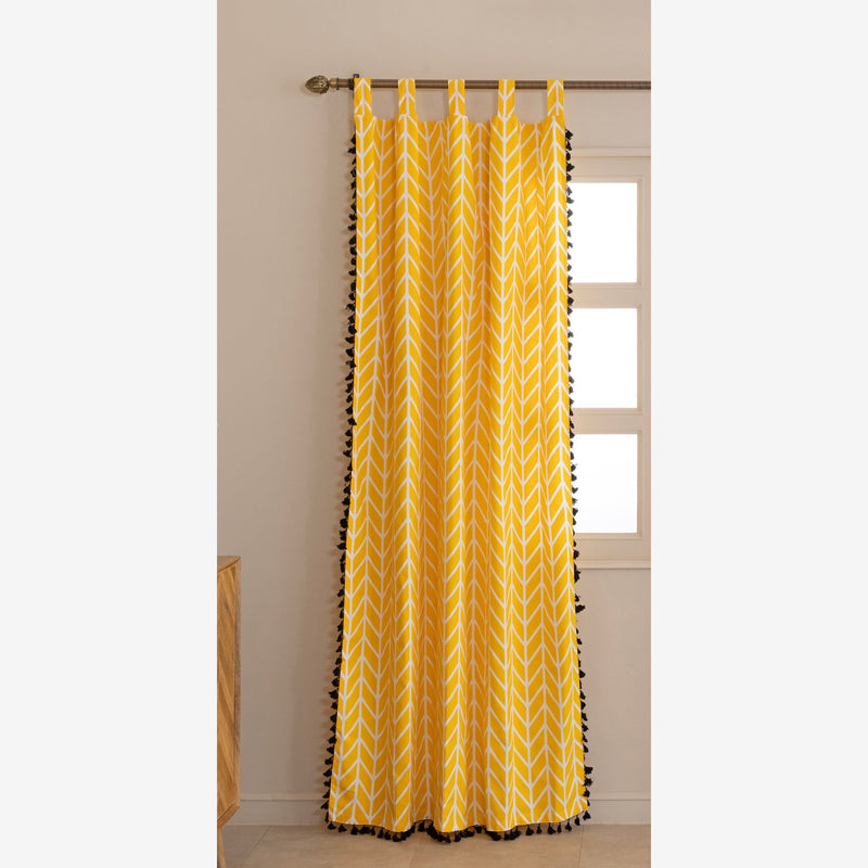 Imprimer Handpicked Aztec - Printed Semi Blackout Eyelet Curtain (Yellow)-4