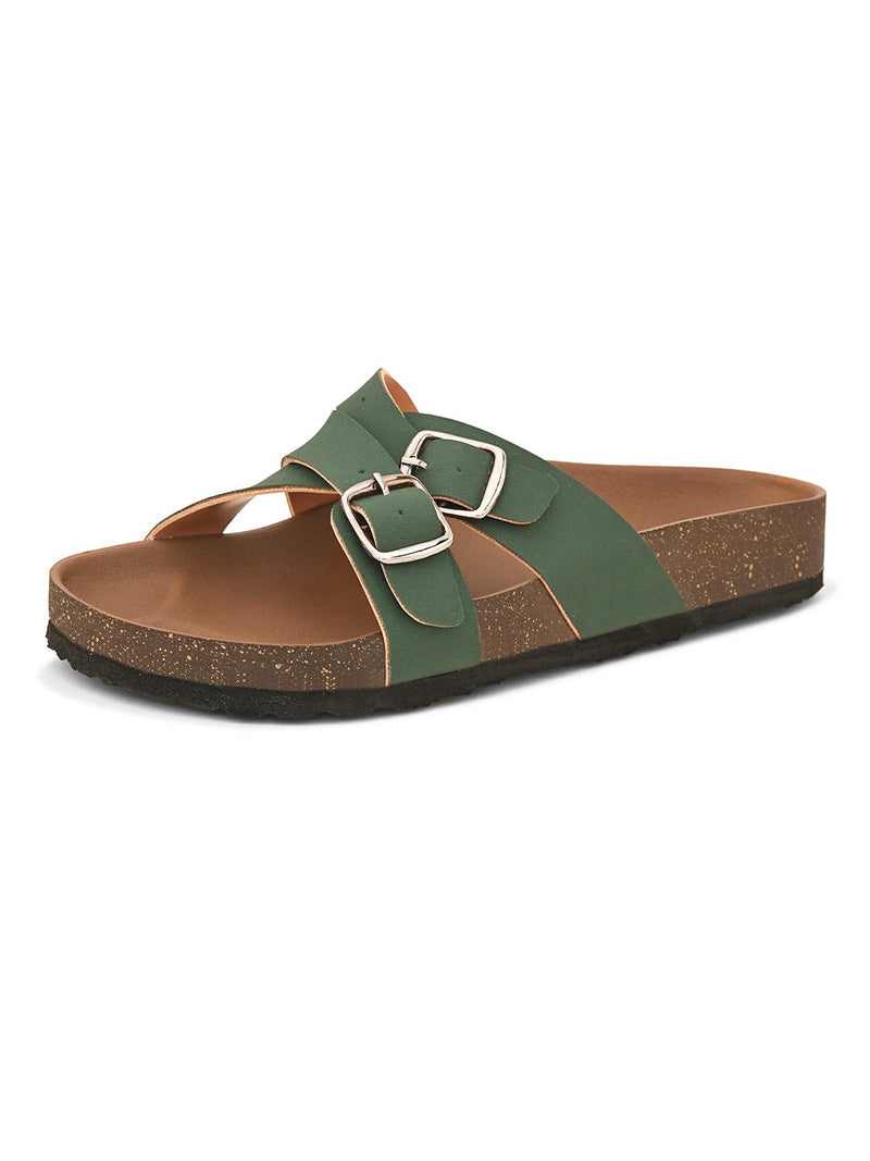 Women One Toe Flats with Buckles-16