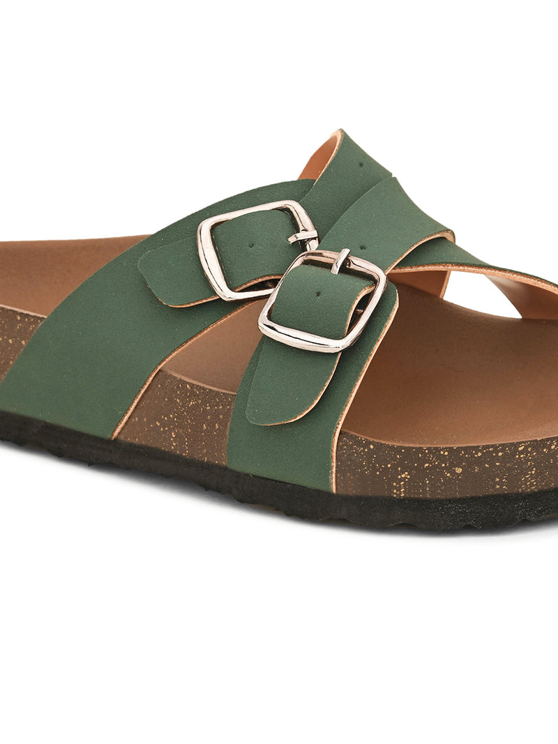 Women One Toe Flats with Buckles-14