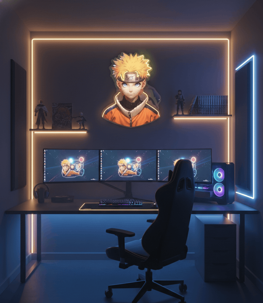 Shinobi Glow: Neon-Aura Ninja UV print neon sign for bedroom or Game Room | Neon Signs India — Image 2