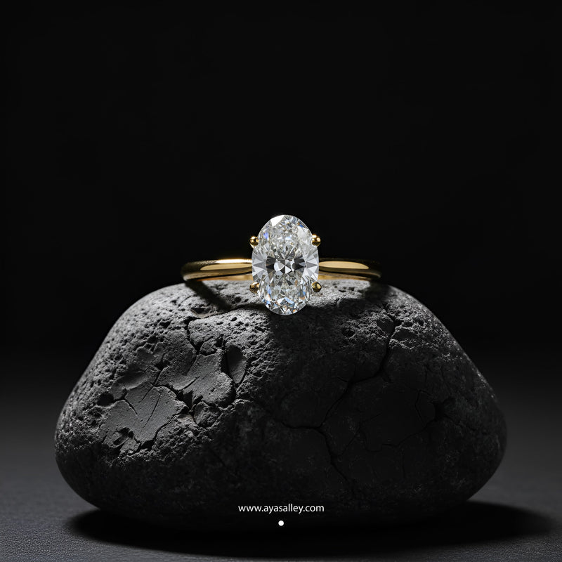 Silver Oval Embrace Solitaire Ring