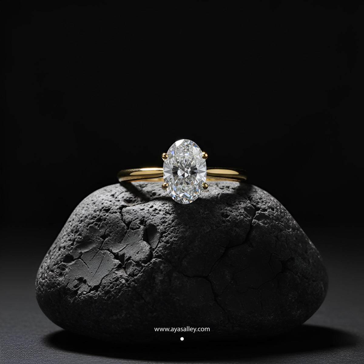 Silver Oval Embrace Solitaire Ring