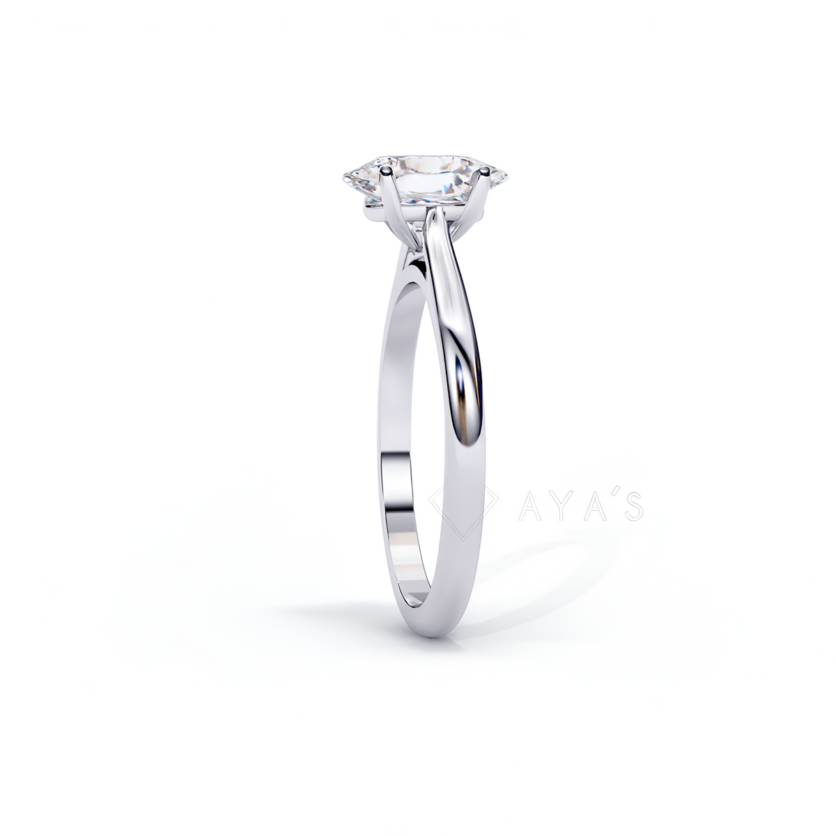 Silver Oval Embrace Solitaire Ring