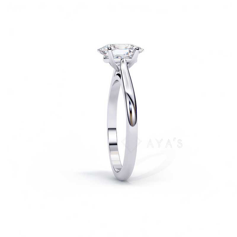 Silver Oval Embrace Solitaire Ring