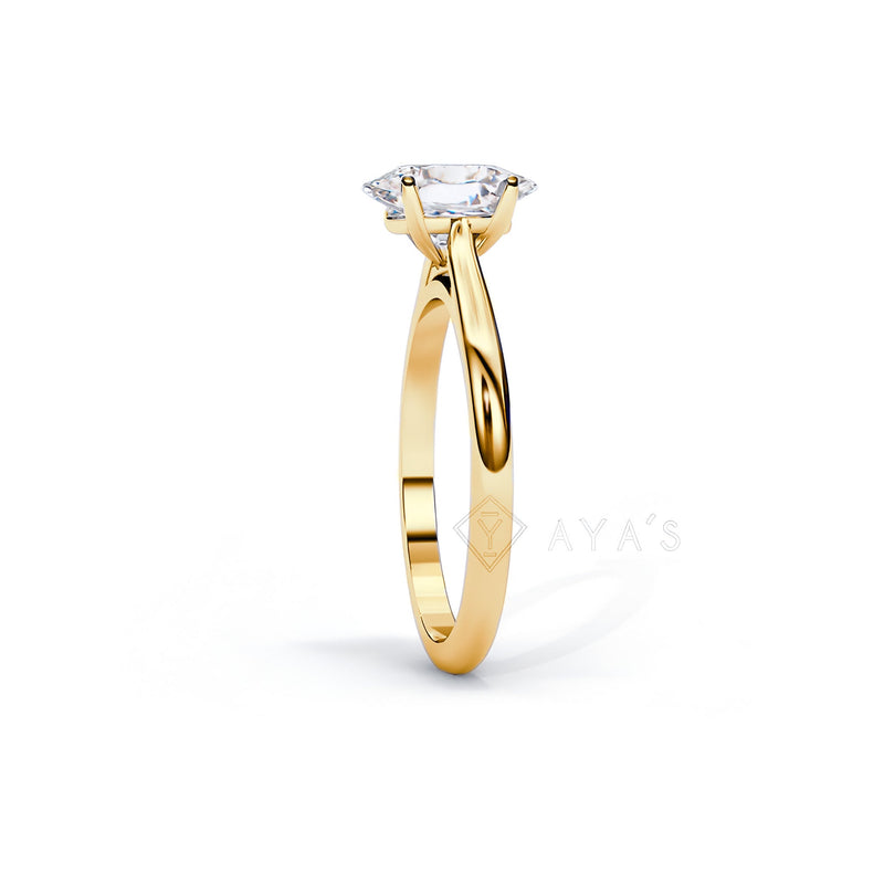 Silver Oval Embrace Solitaire Ring