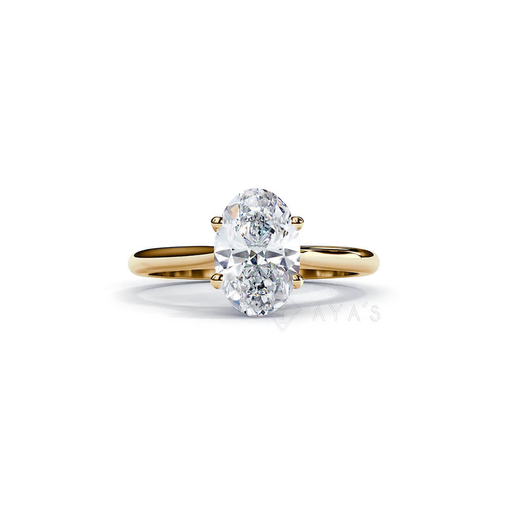 Silver Oval Embrace Solitaire Ring