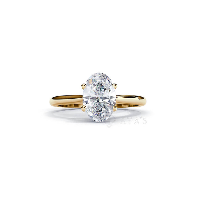 Silver Oval Embrace Solitaire Ring