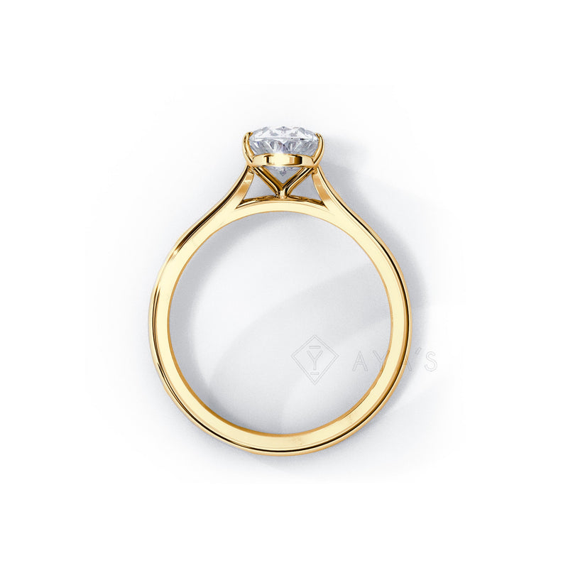 Silver Oval Embrace Solitaire Ring