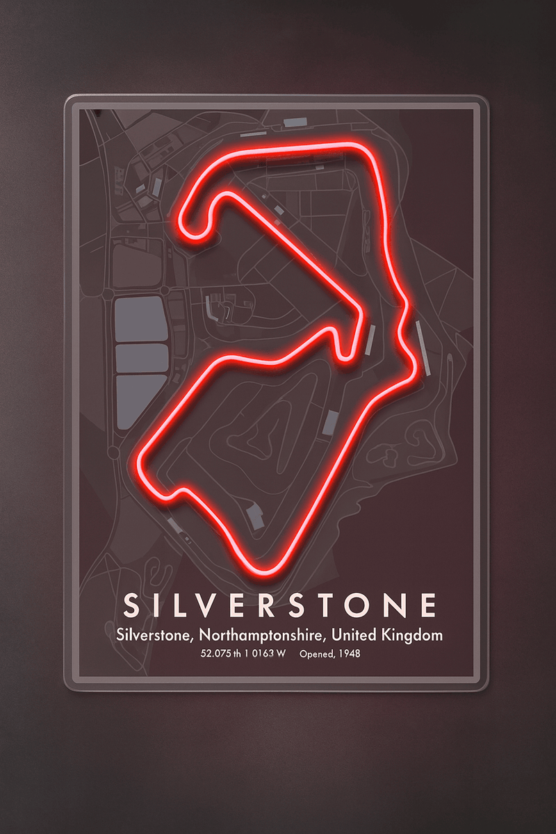 Silverstone Racing F1 Circuit LED Neon Wall Art – Iconic Track Map Neon Sign | Neon Signs India — Image 2