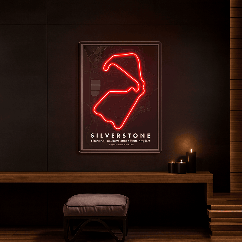 Silverstone Racing F1 Circuit LED Neon Wall Art – Iconic Track Map Neon Sign | Neon Signs India — Image 3