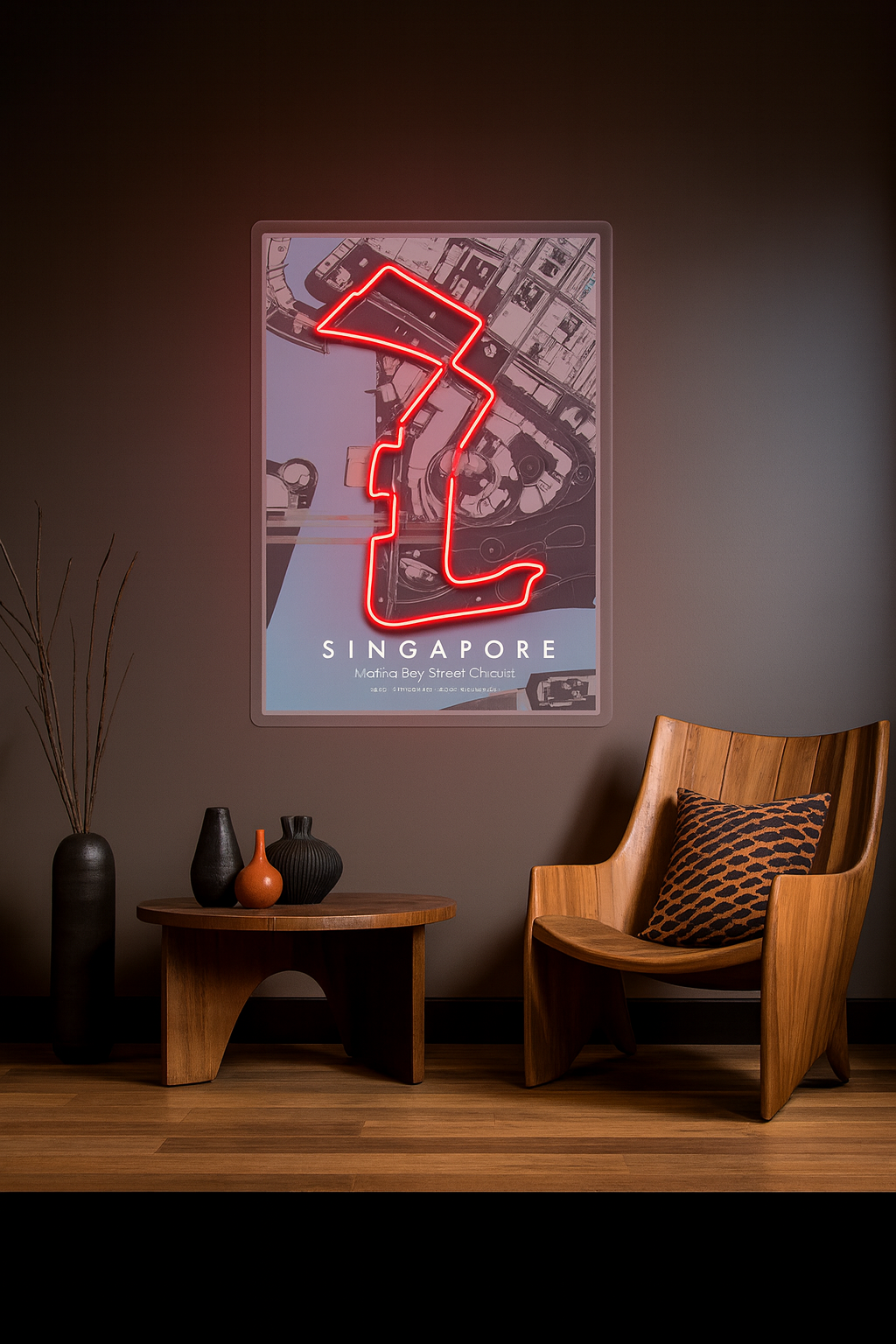 Singapore Marina Bay Street F1 Circuit LED Neon Wall Art – Racing Track Map Glow Sign Neonsignsindia