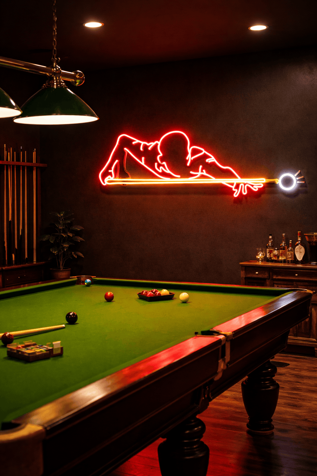 Snooker Player Motion Neon Wall Sign – Billiards Game Room LED Art( 36*12 inch ) | Neon Signs India — Image 2