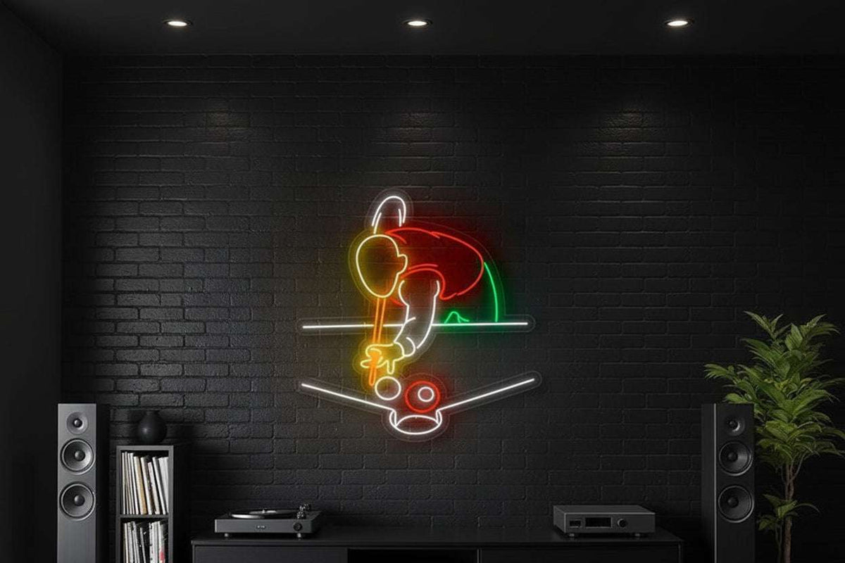 Snooker Pool Player Neon Sign – Retro Sports LED Wall Light - LED Neon Sign