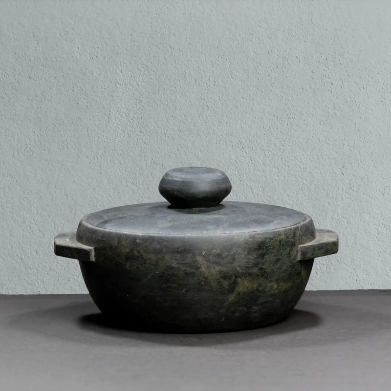 Soapstone Cookware Kalchatti With Lid (Treated)-1