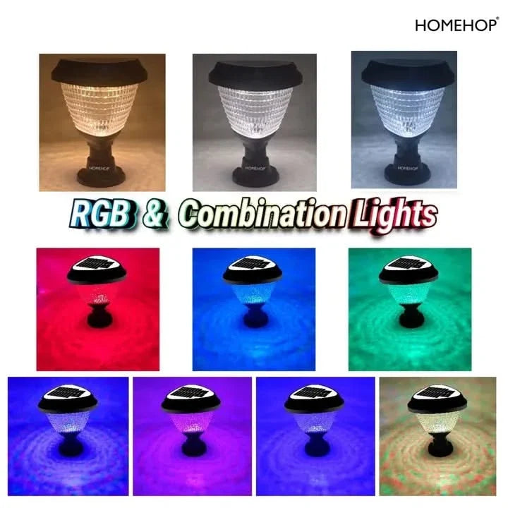 Solar Lights For Gate Pillar Outdoor Waterproof Pillar Wall Decoration Lamp for Home, Garden, Yards ( RGB, Triangle )