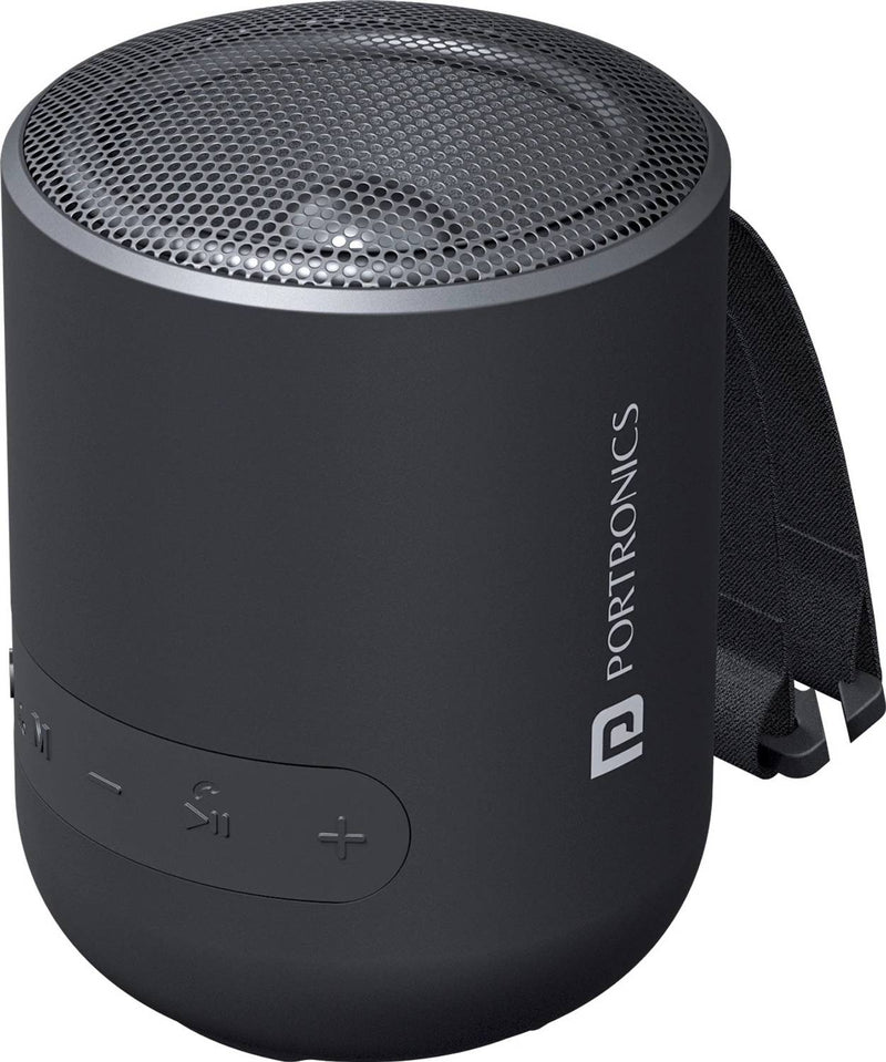 Portronics Soundpot 20W Wireless Bluetooth Portable Speaker with 360° immersive Sound 20 W Portable Bluetooth Speaker (Black, Stereo Channel)