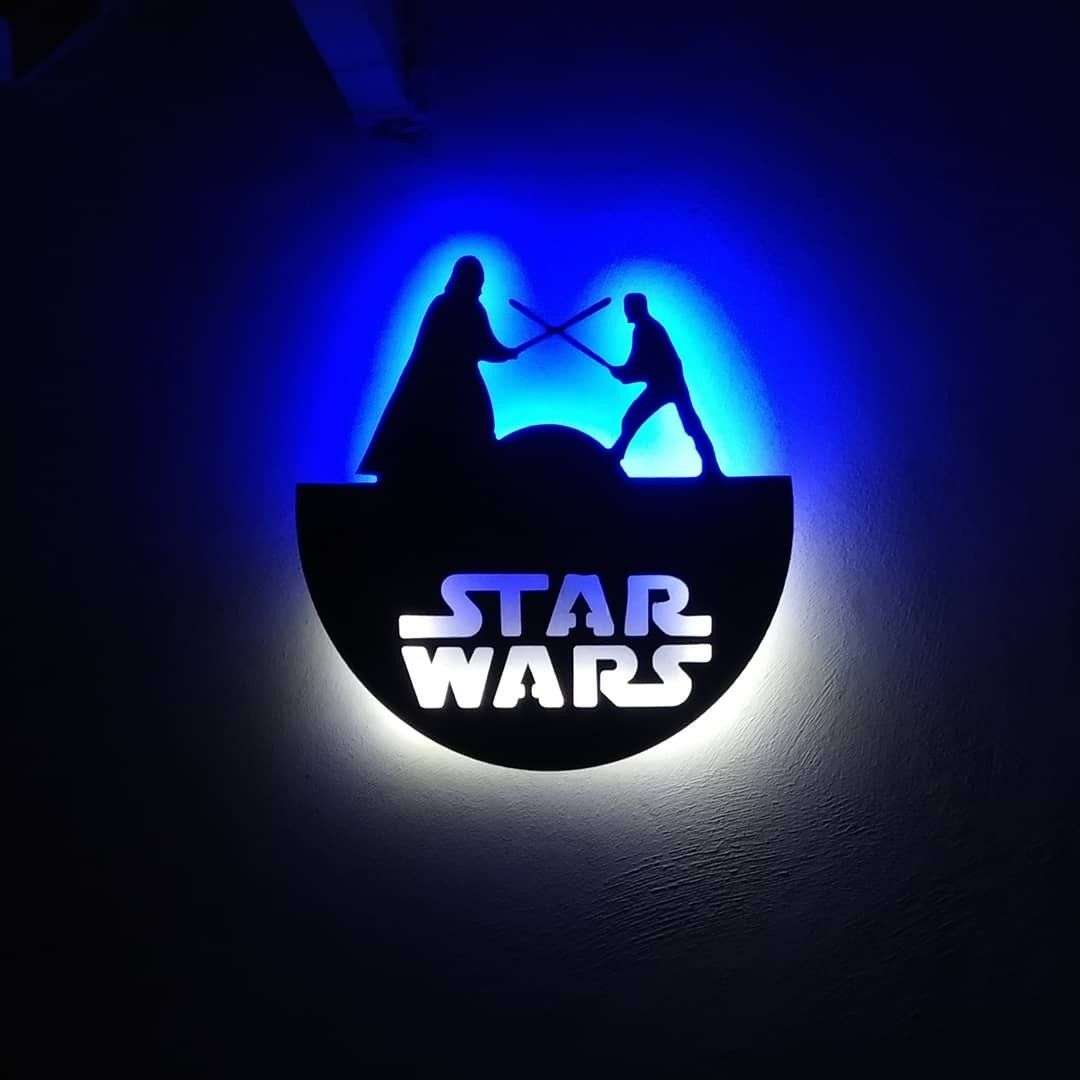 Star Wars Logo Night Light – LED Lamp for Gaming Room & Bedroom - LED Neon Sign