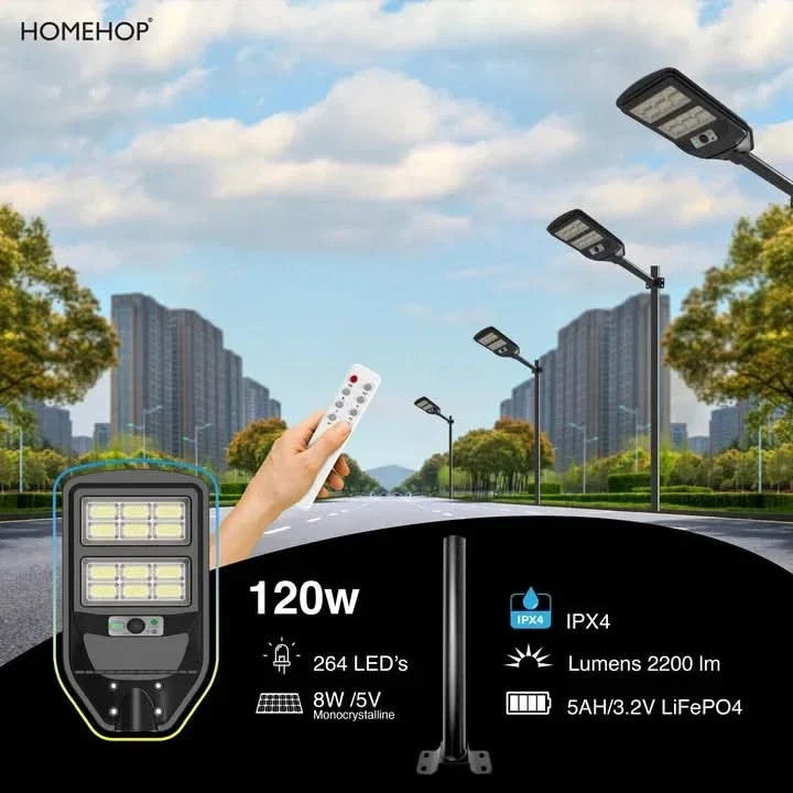 Solar Street Light 120W for Home Waterproof Automatic Sensor Lamp(Refurbished)