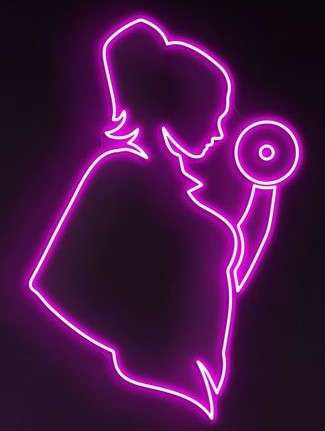 Strong Woman Silhouette Neon Light – fitness Gym & Home Décor Neonsignsindia