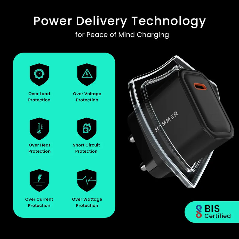 Hammer 25w Super Fast Type C Travel PD Adaptor PPS technology-9