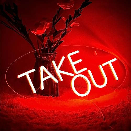 Take-Out Available Neon Sign,Take Out Neon Light for Restaurant Decorations,Restaurant Neon Sign for Bar,Store,Bedroom,birthday,Christmas Gift,Size16.1 * 7.5inches(JTLD020) Neonsignsindia