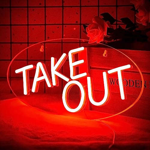 Take-Out Available Neon Sign,Take Out Neon Light for Restaurant Decorations,Restaurant Neon Sign for Bar,Store,Bedroom,birthday,Christmas Gift,Size16.1 * 7.5inches(JTLD020) Neonsignsindia