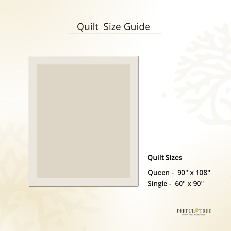 AC Comforter in 100% Cotton Mulmul Handprinted in Rust and Taupe Colours| Lightweight Soft and Breathable AC Blanket
