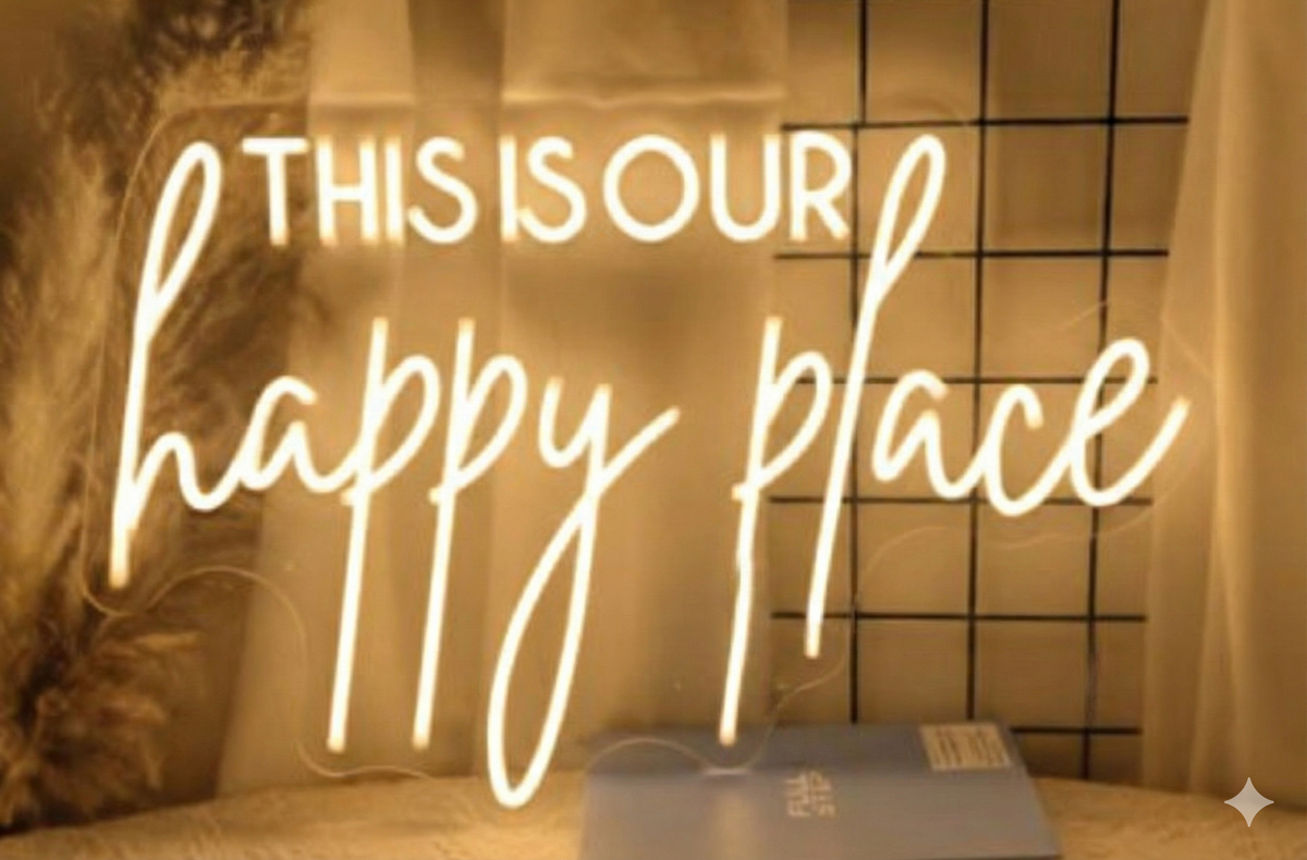This is our Happy Place Neon Sign Neonsignsindia