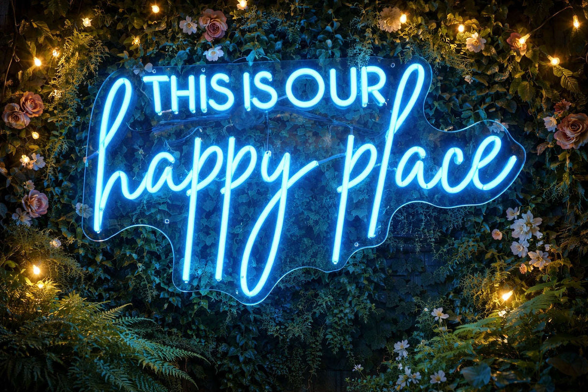 This is our Happy Place Neon Sign Neonsignsindia