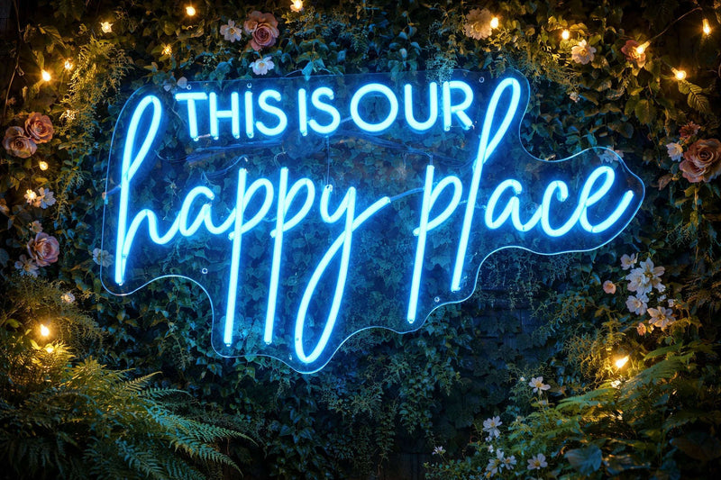 This is our Happy Place Neon Sign Neonsignsindia