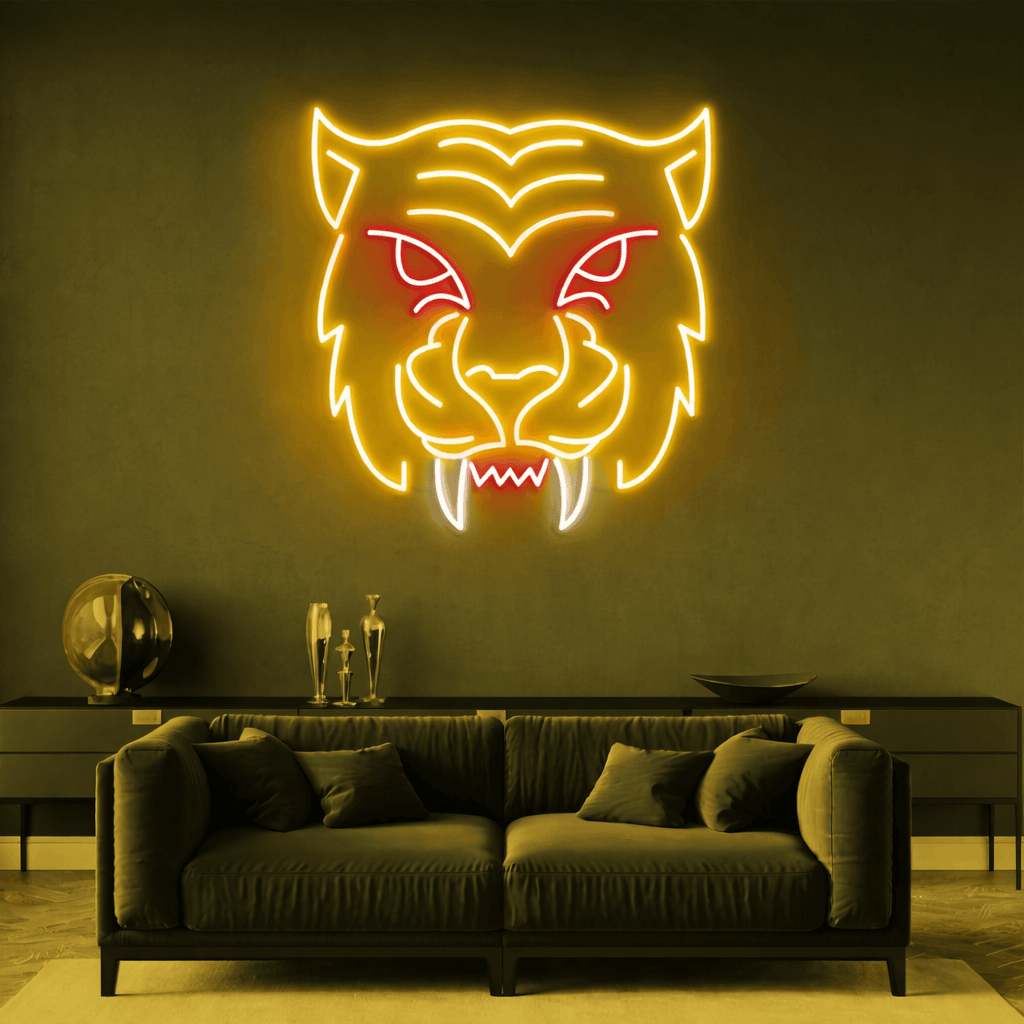 Tiger Roar Neon LED Wall Sign – Bold Animal Neon Art for Home Game Room | Neon Signs India — Image 1