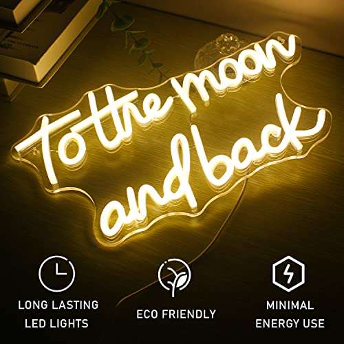 To The Moon and Back Neon Sign | Neon Signs India — Image 4