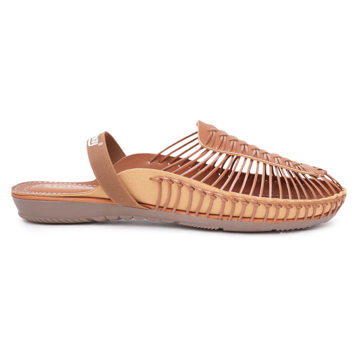 Tan Handcrafted Flat Sandal Clogs-5