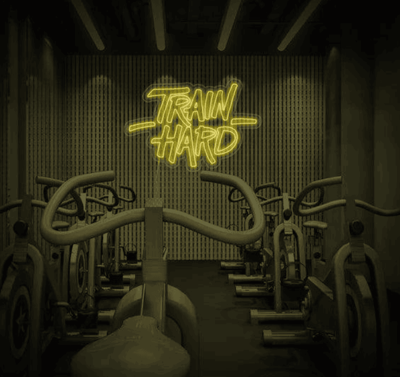 Train Hard Neon LED Sign – Motivational Gym Wall Light | Neon Signs India — Image 1