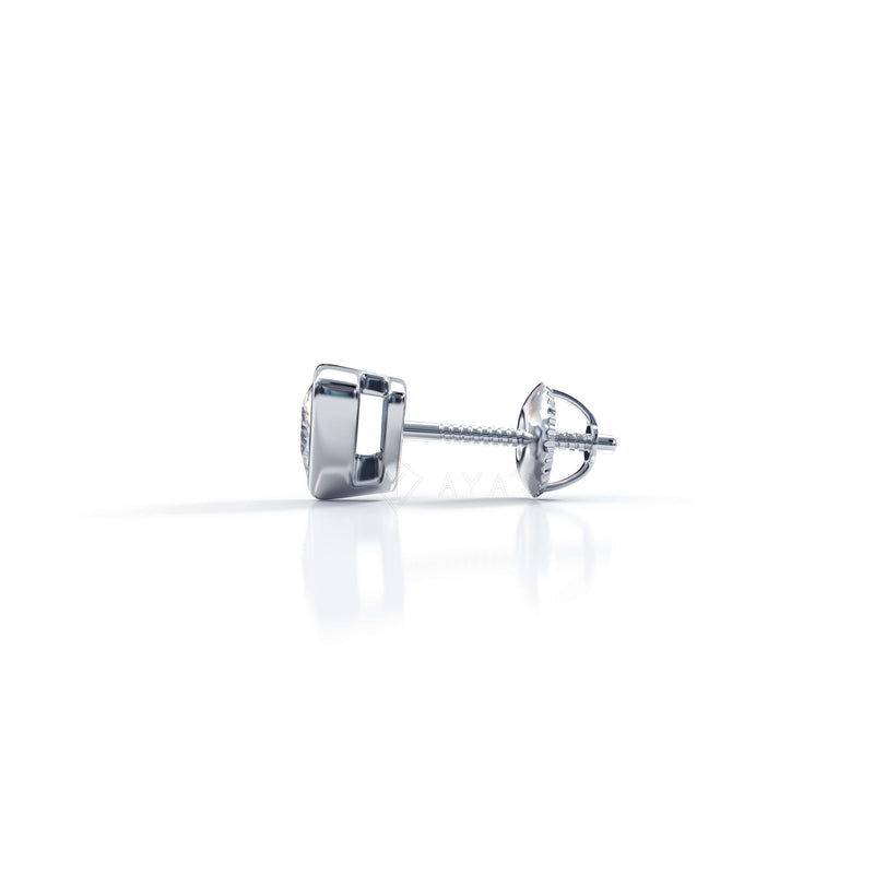 Trillion Solitaire CZ Stud Earring (Single Stud) | 925 Sterling Silver, AAAA Grade Cubic Zirconia, Rhodium Plating & Glossy Finish