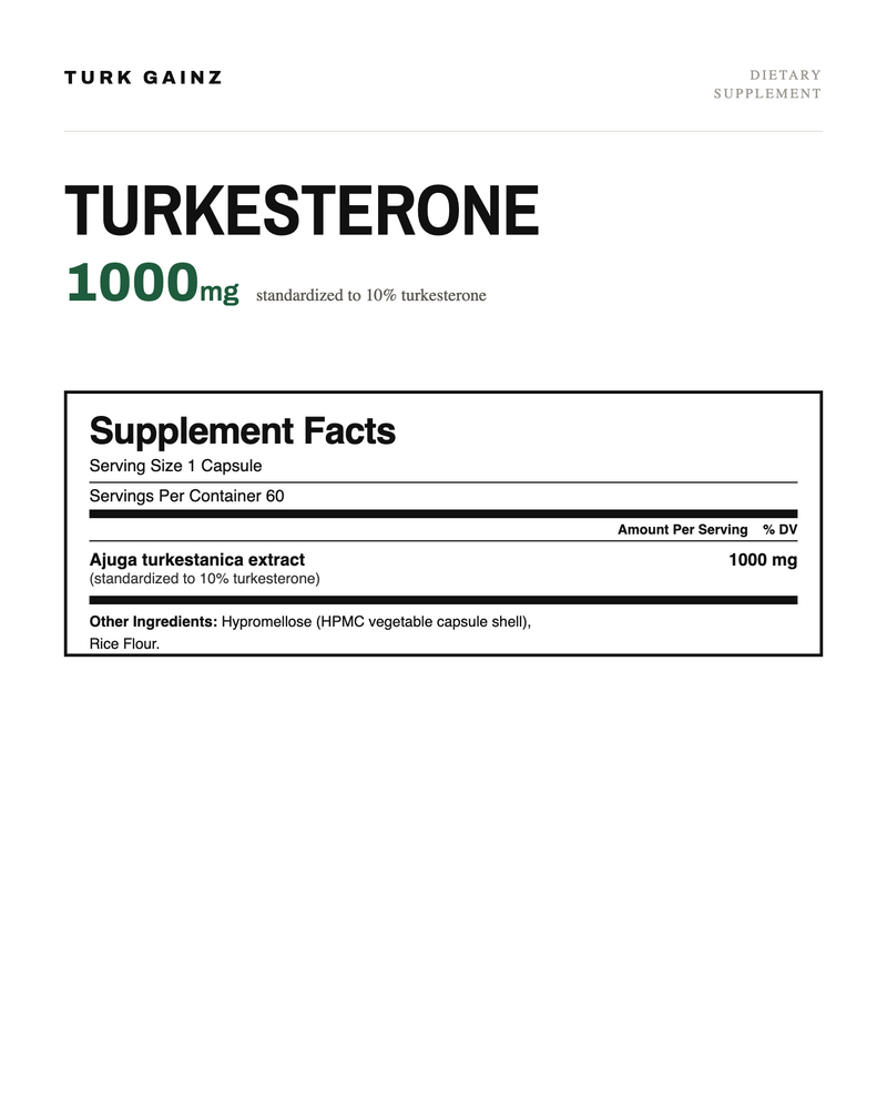 Turk-Gainz — Turkesterone Extract 1000mg (60 capsules)