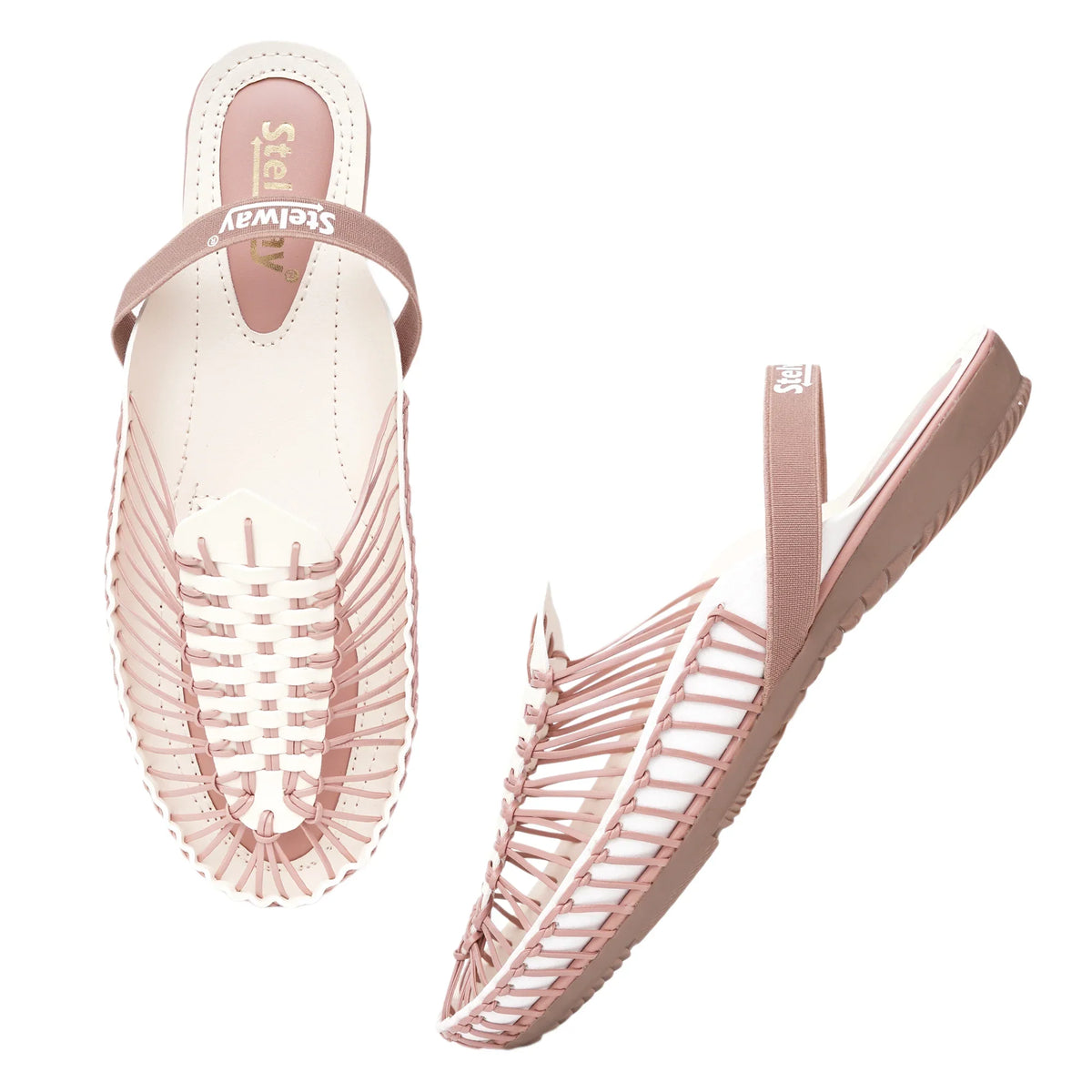 Peach-Cream Handcrafted Clogs-7