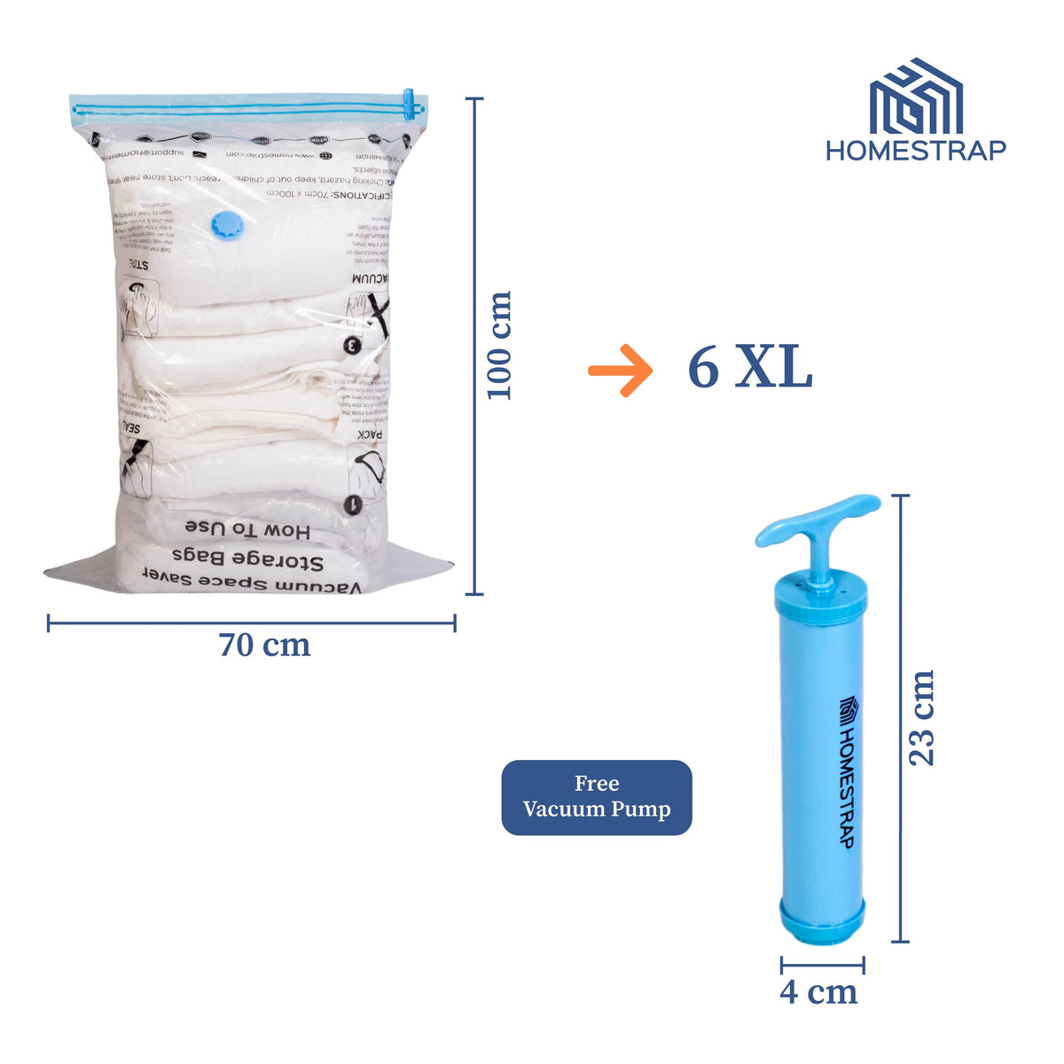 Vacuum Bag | Space Saver Compression Bags with Free Vacuum Pump