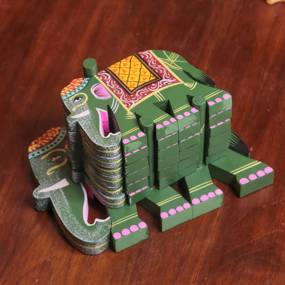 Varanasi Wooden Elephant Coasters-6