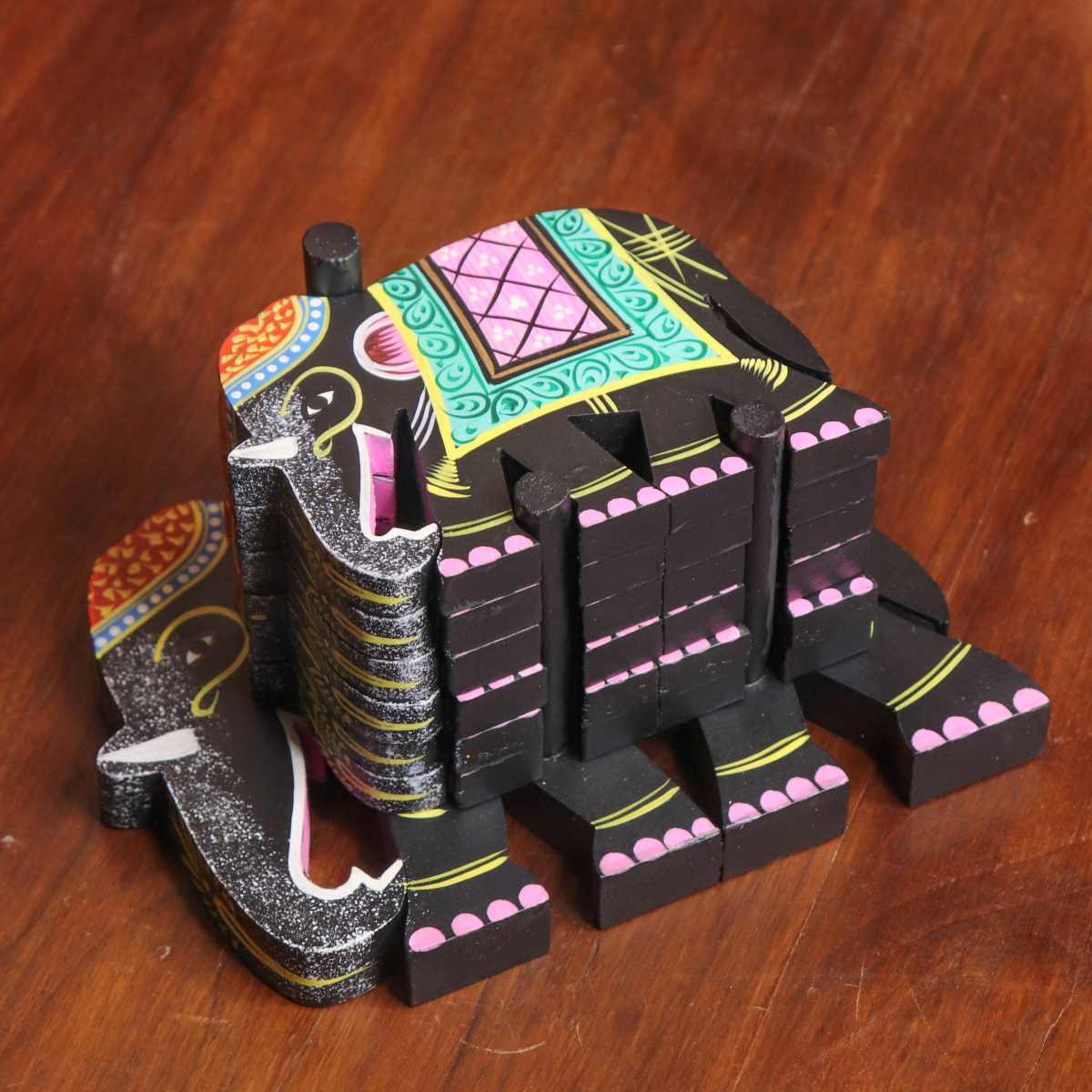 Varanasi Wooden Elephant Coasters-5