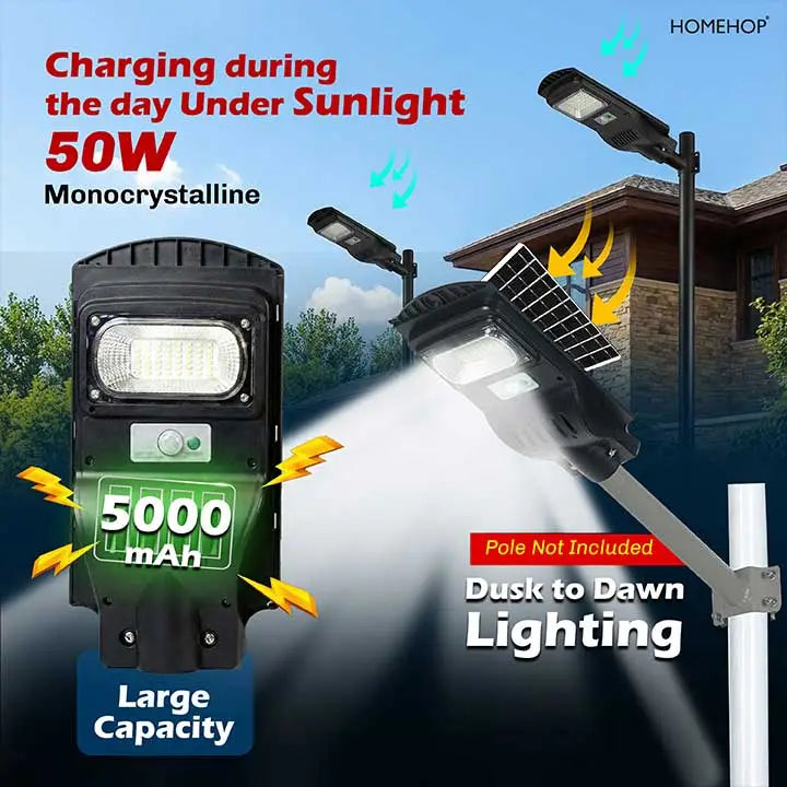 Solar Light For Street Outdoor Waterproof With Motion Sensor For Home, Village ( Remote, 50W )