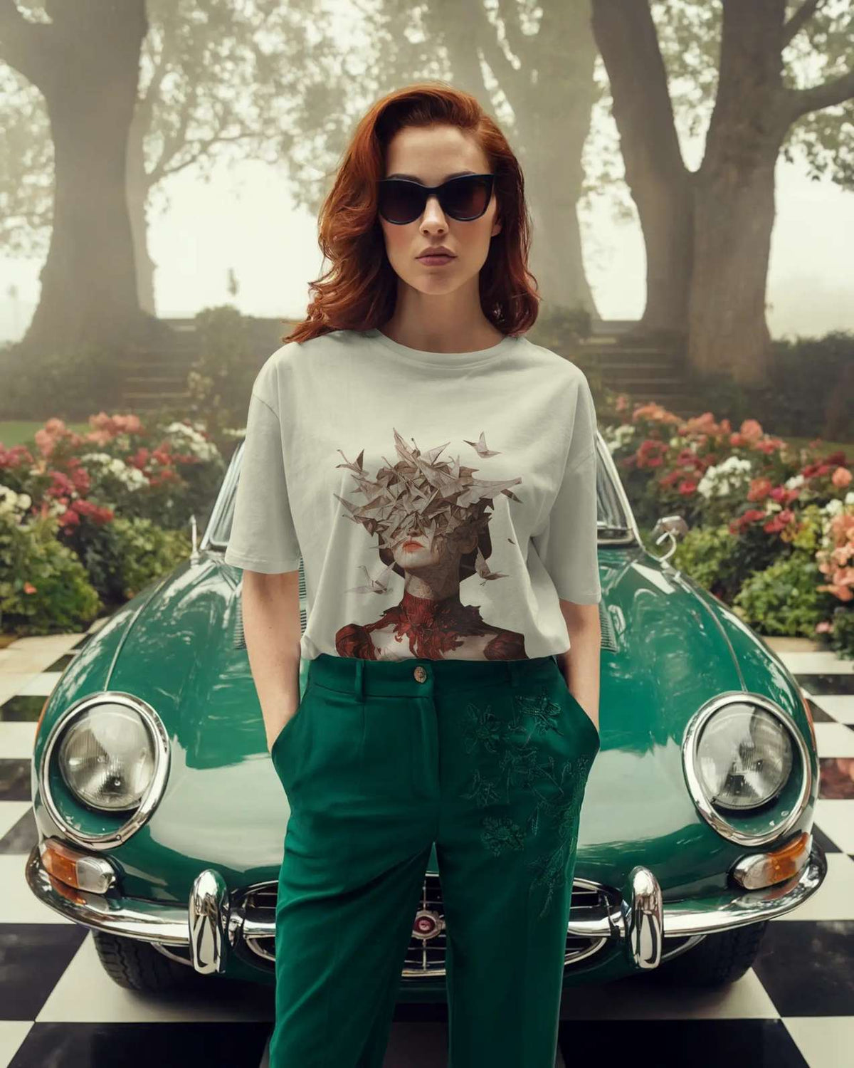Origami Swan Baggy Tshirt