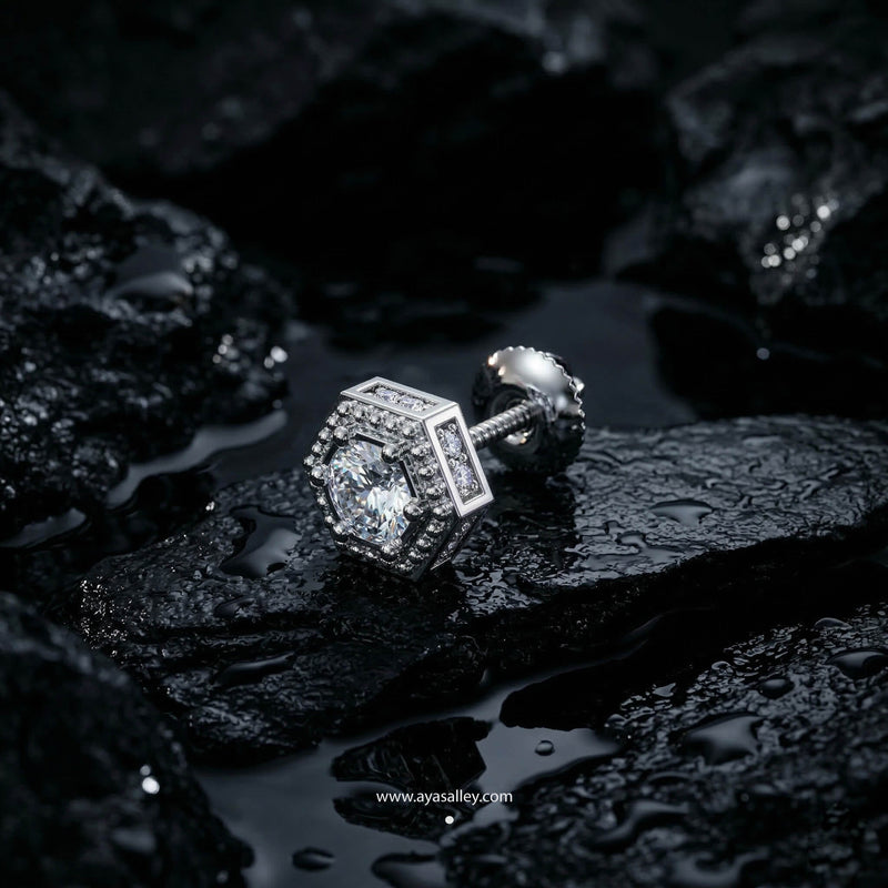 Vion Solitaire CZ Stud Earring (Single Stud) | 925 Sterling Silver, AAAA Grade Cubic Zirconia & Glossy Finish