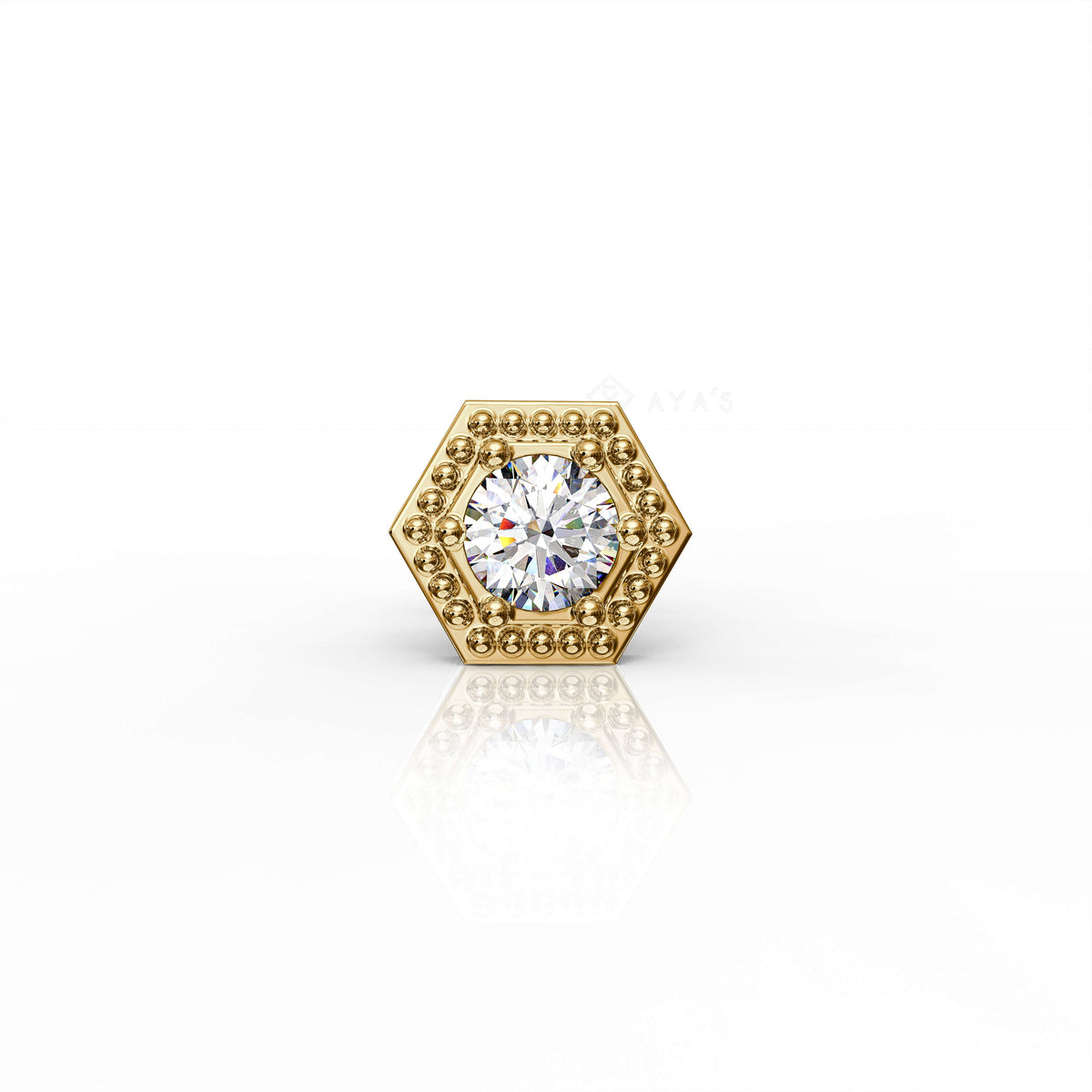 Vion Solitaire CZ Stud Earring (Single Stud) | 925 Sterling Silver, AAAA Grade Cubic Zirconia & Glossy Finish