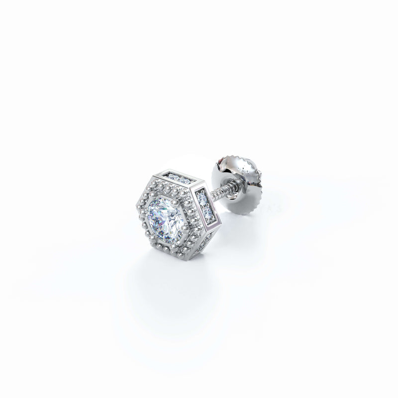 Vion Solitaire CZ Stud Earring (Single Stud) | 925 Sterling Silver, AAAA Grade Cubic Zirconia & Glossy Finish