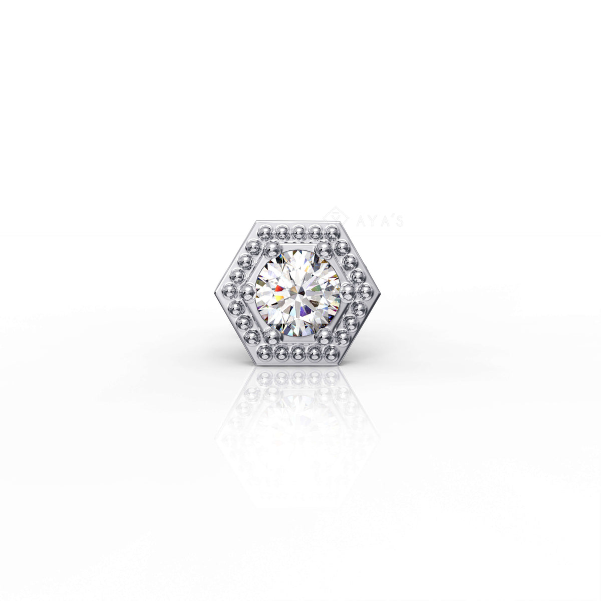 Vion Solitaire CZ Stud Earring (Single Stud) | 925 Sterling Silver, AAAA Grade Cubic Zirconia & Glossy Finish