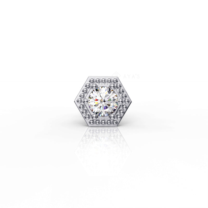 Vion Solitaire CZ Stud Earring (Single Stud) | 925 Sterling Silver, AAAA Grade Cubic Zirconia & Glossy Finish